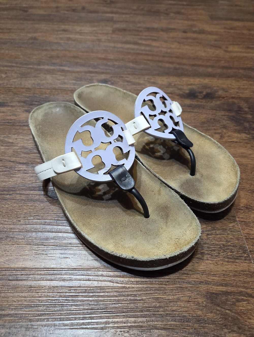 Tory Burch Miller Cloud Spring Lavender Leather Sandals Shoes 9